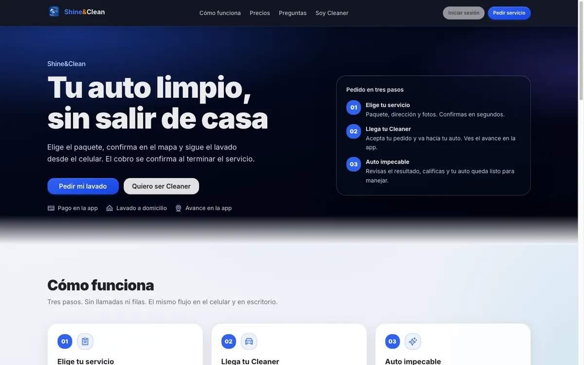 Sitio de Shine&Clean
