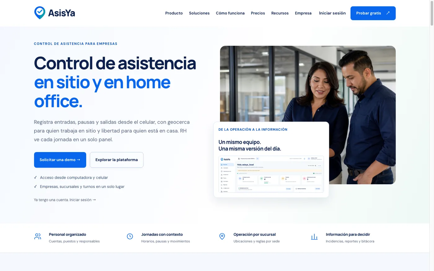 Sitio de AsisYa, control de asistencia