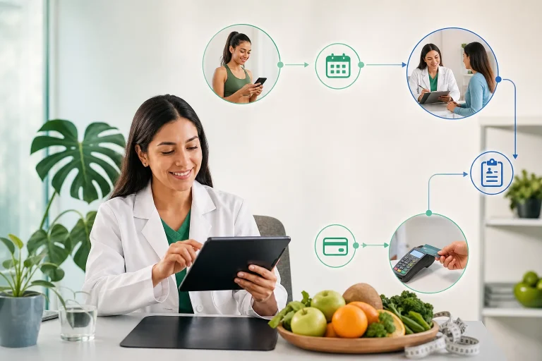 Diagrama de flujo de gestión en un consultorio nutricional