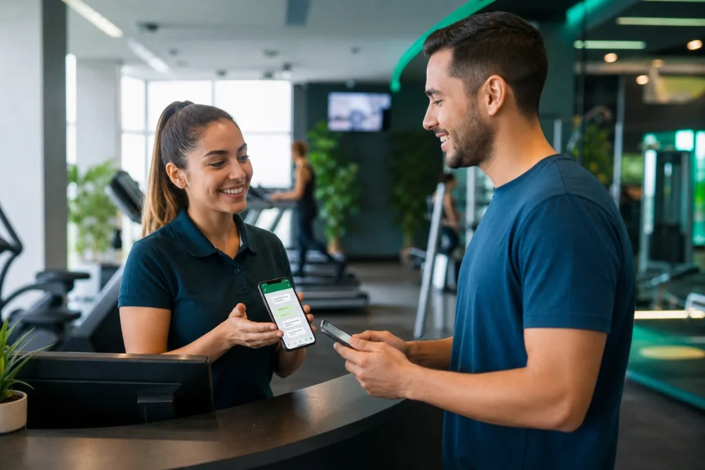 Gimnasio gestionando citas con WhatsApp