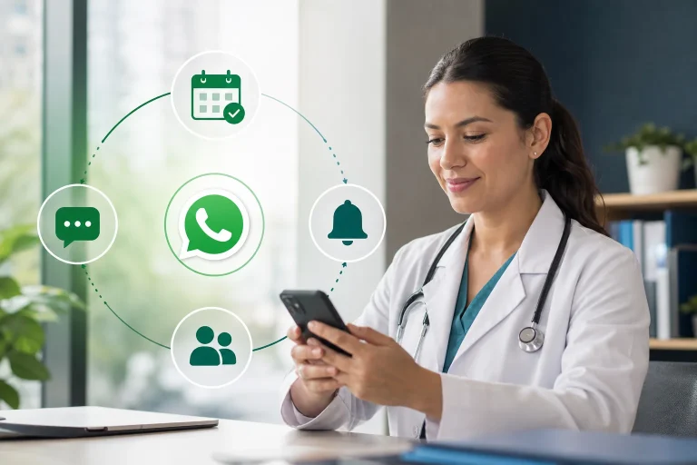 Flujo de trabajo de un bot de WhatsApp en consultorio médico