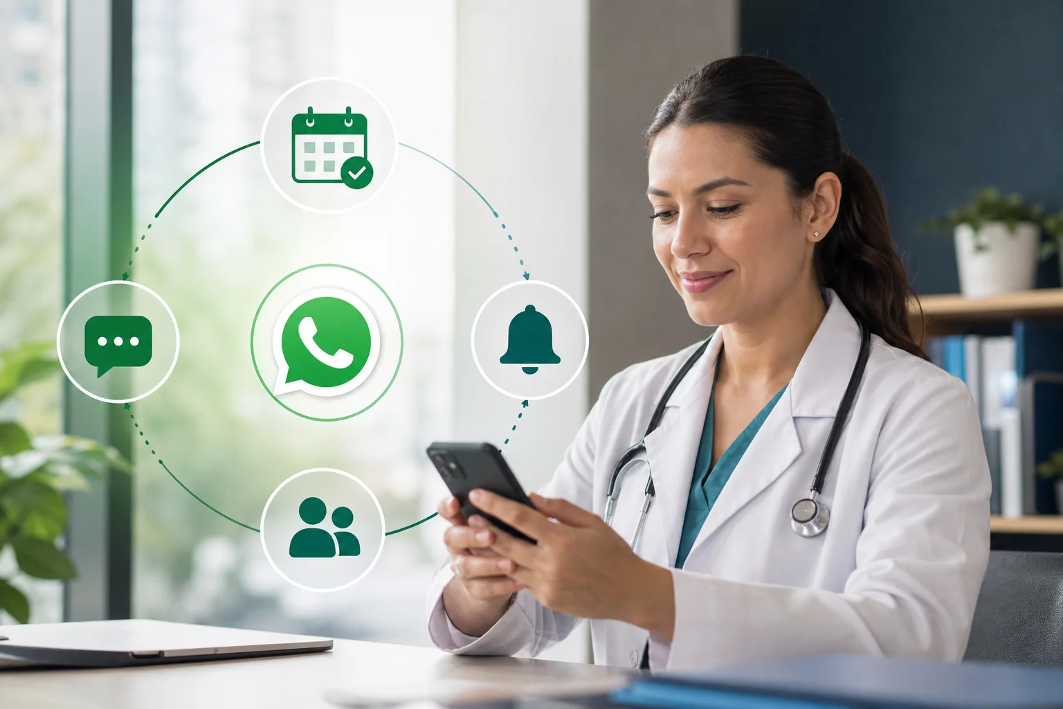Flujo de trabajo de un bot de WhatsApp en consultorio médico