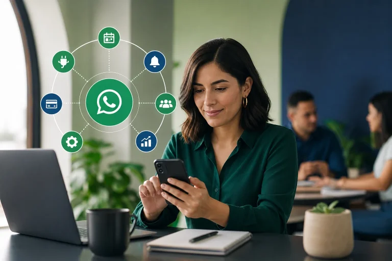 Diagrama de funcionalidades de sistemas de agenda por WhatsApp