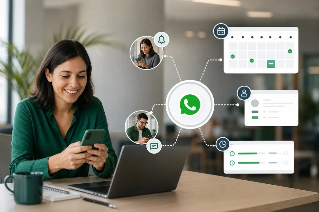 Diagrama de conceptos de agenda por WhatsApp